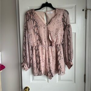Chic Blush Snake Print Romper